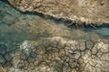 Drought-Affected Lakebed Aerial Royalty Free Stock Photo