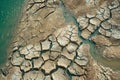 Drought-Affected Lakebed Aerial Royalty Free Stock Photo