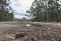 A drought affected water reservoir in outback Australia