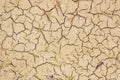 Drought cracked ground earth on top view. Crack soil surface texture. Background on hot arid climate weather. brown broken ground Royalty Free Stock Photo