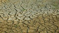 Drought cracked pond wetland, swamp drying up soil crust earth climate change, surface extreme heat wave caused crisis,