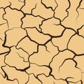 Drought desert texture. Brown background. Global warming. Cracked earth. Vector illustration Royalty Free Stock Photo