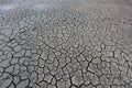 Drought, the ground cracks, no water, lack of moisture. Dried and Cracked ground, Cracked surface, Dry soil in arid areas. Royalty Free Stock Photo