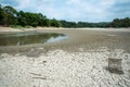 Drought lake in Guantian, Tainan, Taiwan. Lack of water concept