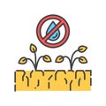 Drought land color line icon. Global warming. Environmental problems. Sign for web page, app. UI UX GUI design element. Editable