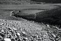 Drought Stricken Dry Lakebed Landscape