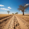 A drought-stricken field Royalty Free Stock Photo