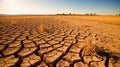 A drought - stricken field. Generative AI