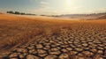 A drought - stricken field. Generative AI