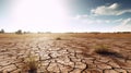 A drought - stricken field. Generative AI
