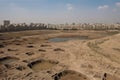 drought-stricken town, with empty reservoirs and dry rivers