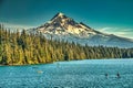 View of Mount Hood from Lost Lake Resort Royalty Free Stock Photo