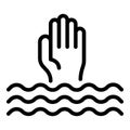 Drowned man icon, outline style