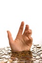 Drowning in debt concept Royalty Free Stock Photo