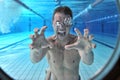 Drowning Man Underwater Diver