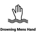 Drowning mens hand Vector Icon easily modify.