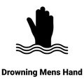 Drowning mens hand Vector Icon easily modify.