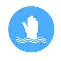 Drowning mens hand Vector Icon easily modify.