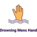 Drowning mens hand Vector Icon easily modify.