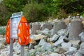 Rescue equipment on the beach against drowning Royalty Free Stock Photo