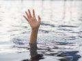 Drowning victims, Hand of drowning woman needing help. Royalty Free Stock Photo