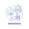 Drowsiness blue gradient concept icon