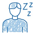 Drowsiness Man doodle icon hand drawn illustration