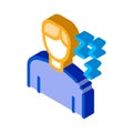 Drowsiness Man isometric icon vector illustration