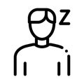 Drowsiness Man Icon Vector Outline Illustration