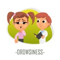 Drowsiness medical concept. Vector illustration. Royalty Free Stock Photo