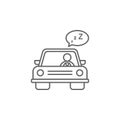 Drowsy driving, car icon. Element of auto service icon. Thin line icon for website design and development, app development.