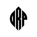 DRP circle letter logo design with circle and ellipse shape. DRP ellipse letters with typographic style. The three initials form a