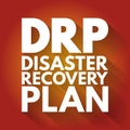 DRP - Disaster Recovery Plan acronym, business concept background Royalty Free Stock Photo