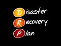 DRP - Disaster Recovery Plan, acronym Royalty Free Stock Photo