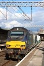 DRS diesel loco, nuclear flask train in Carnforth Royalty Free Stock Photo