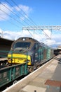DRS diesel loco, nuclear flask train in Carnforth Royalty Free Stock Photo
