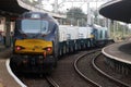 DRS diesel locos, nuclear flask train in Carnforth Royalty Free Stock Photo