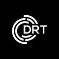 DRT letter logo design on black background. DRT creative initials letter logo concept. DRT letter design Royalty Free Stock Photo