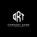 DRT letter logo design with polygon shape. DRT polygon and cube shape logo design. DRT hexagon vector logo template white and Royalty Free Stock Photo