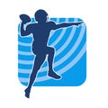 Silhouette of a male american football athlete in action pose. Royalty Free Stock Photo