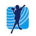 Silhouette of a male american football athlete in action pose. Royalty Free Stock Photo