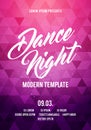 Vector illustration dance night party poster background template with colorful modern geometric shapes. Music event flyer or abstr