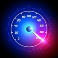Vector Illustration Car speedometer dashboard icon. Speed meter fast race technology design measurement panel. Pushing to limit wi