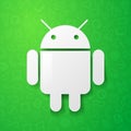 Vector illustration android icon with cool roboter, programming and mobile software sign with detail green pattern in the backgrou