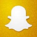 Vector Illustration Snap Chat App Ghost Icon on Detail Background