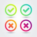 Vector Illustration Colorful Flat Gradient Checkmark Icon Set. Apps and Websites Element.