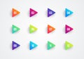 Vector Arrow Bullet Point Triangle Flags Colorful Gradient 3d Markers With Number 1 To 12