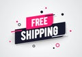 Vector Illustration Modern Free Shipping Shop Now Advertisement Label