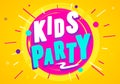 Vector Illustration Kids Party Graphic Design Template. Banner For Children Playroom Or Game Zone Royalty Free Stock Photo