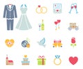 Wedding and love icon set Royalty Free Stock Photo